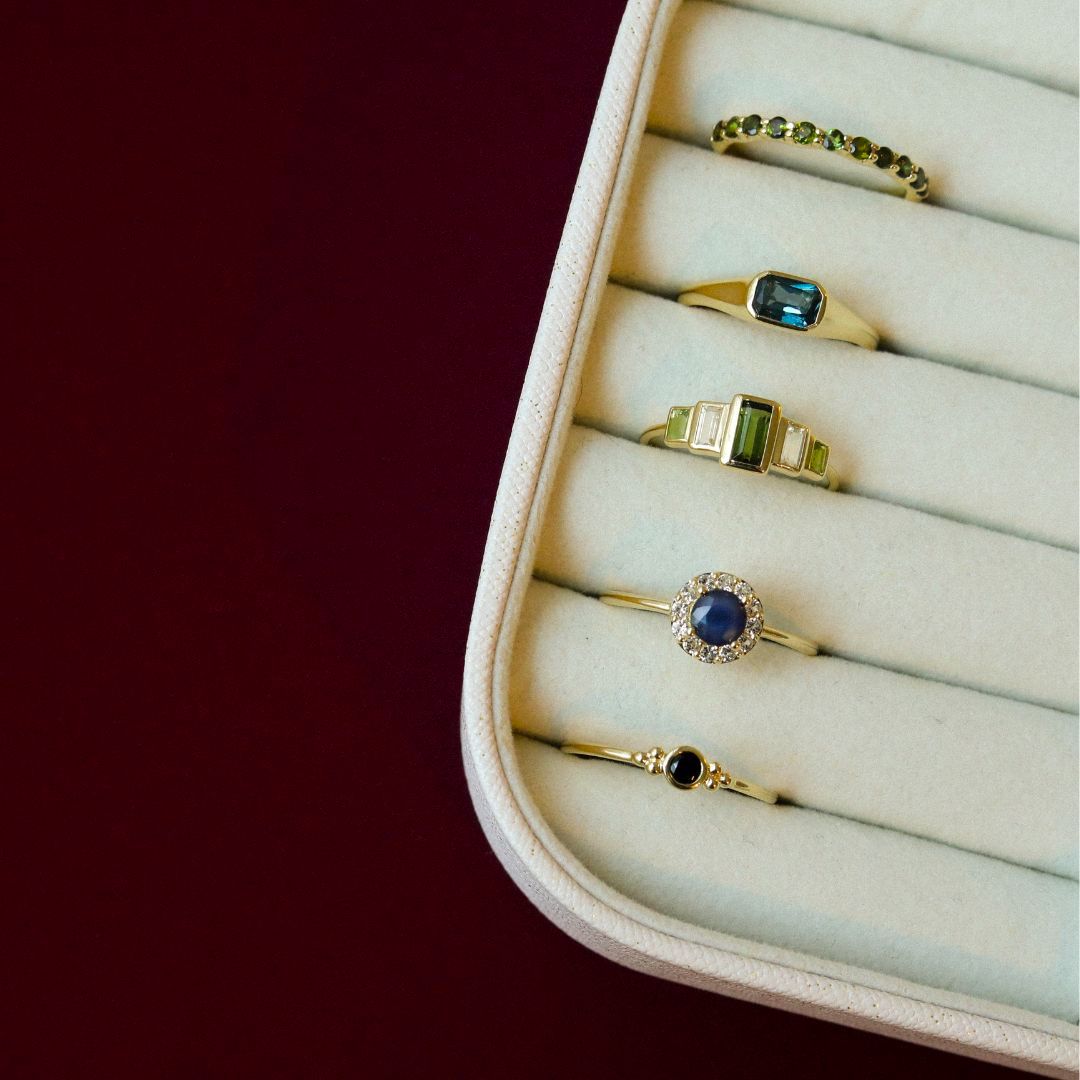 10K gouden ring met toermalijn
