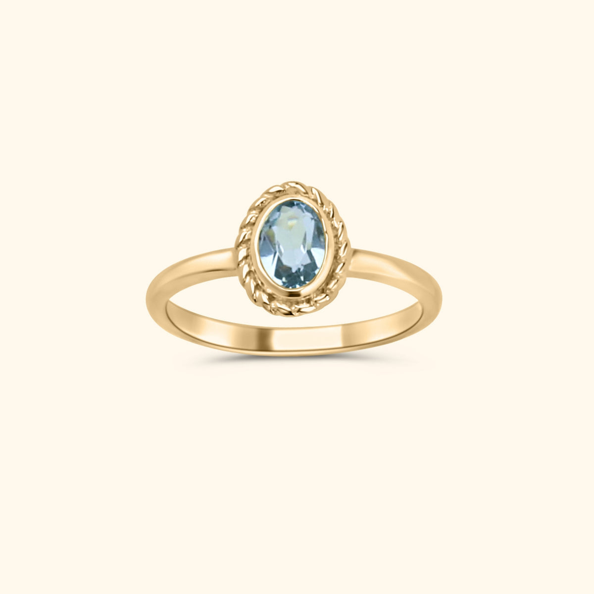 December blauwe topaas - Birthstone ring