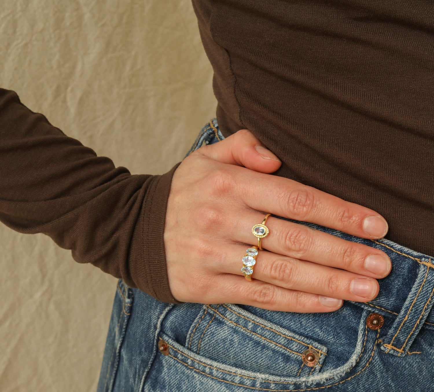 December blauwe topaas - Birthstone ring