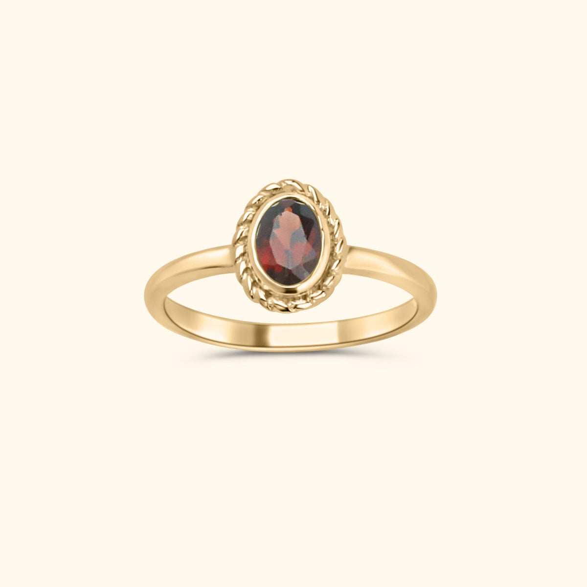 Januari Granaat - Birthstone ring