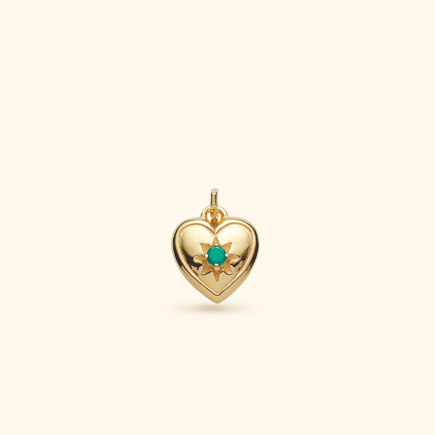 Hart Ketting met Groene Onyx | Gold Plated