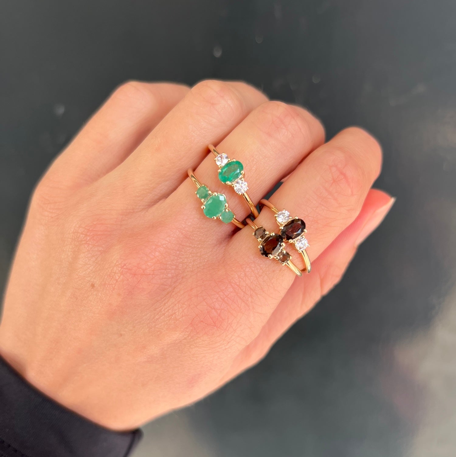 Liv Smoky triple ring | 9K