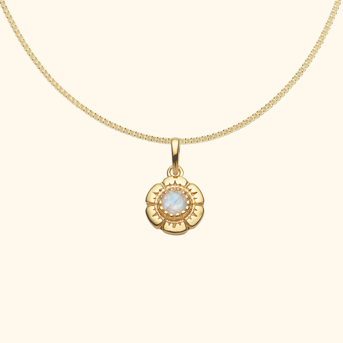 Vintage Maansteen Hanger | 14K Goud