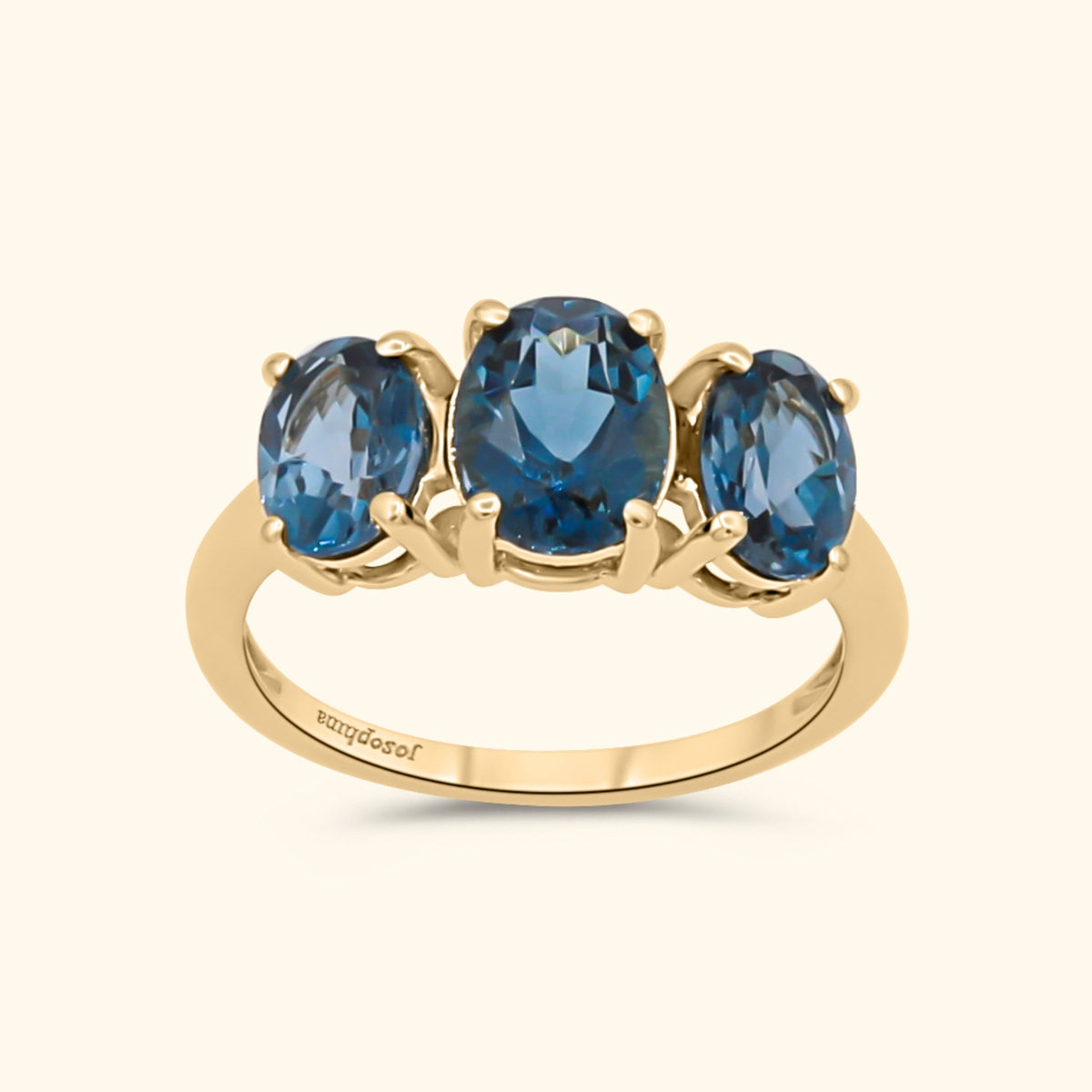 Isla Trio London Blue Topaz Ring | 9K Gold