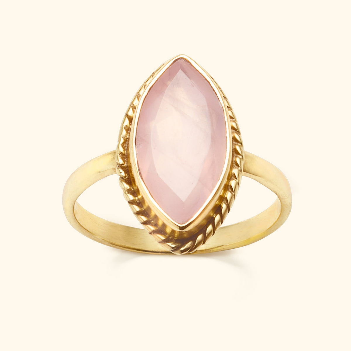 Rose Quartz Milly Marquise ring