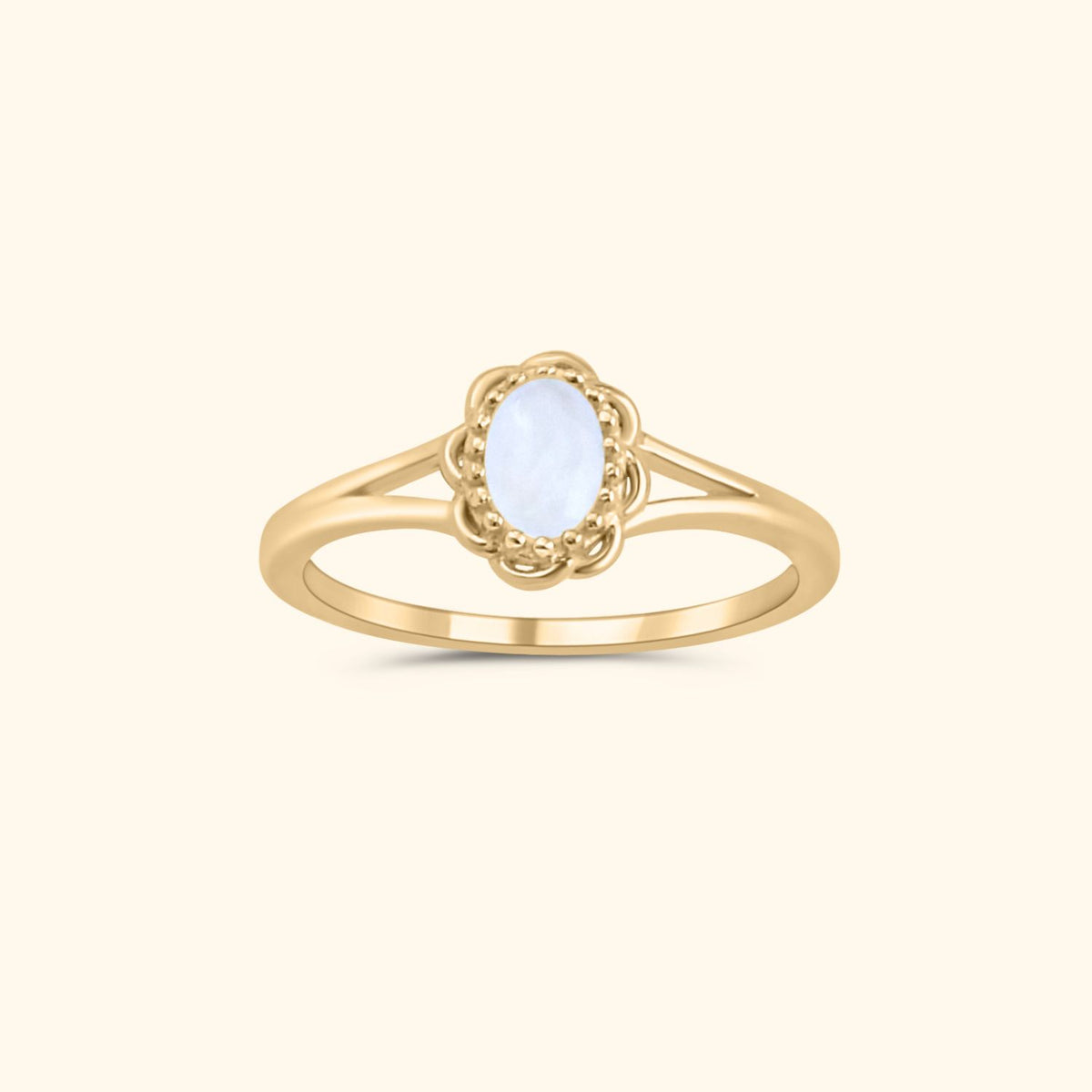 Moonstone flower ring