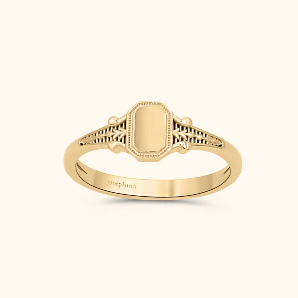 Tiara Signet Ring | Gold Plated