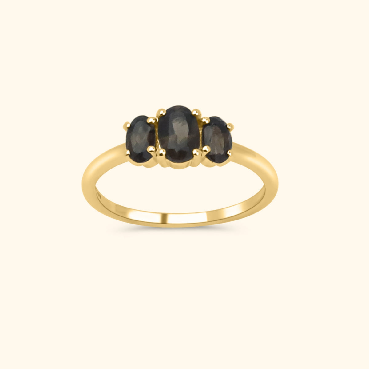 Vintage Triple Smoky ring | 9K