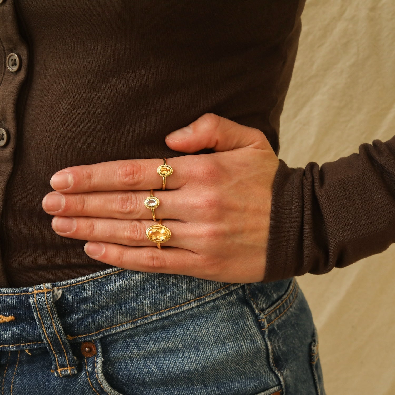 November citrine - Birthstone ring