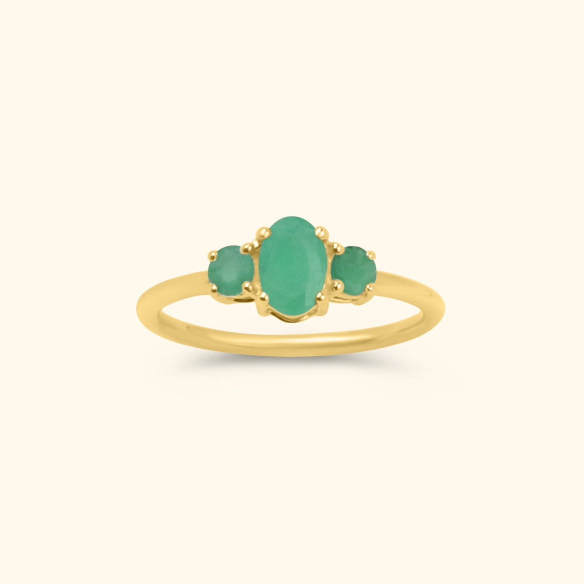 Liv triple Emerald ring | 9K
