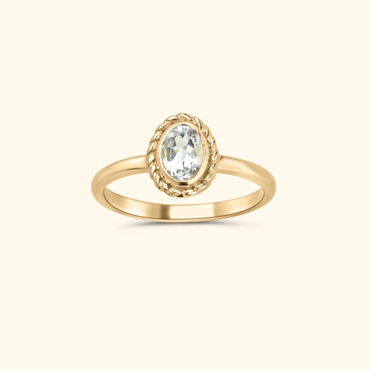 April Witte Topaas - Birthstone ring