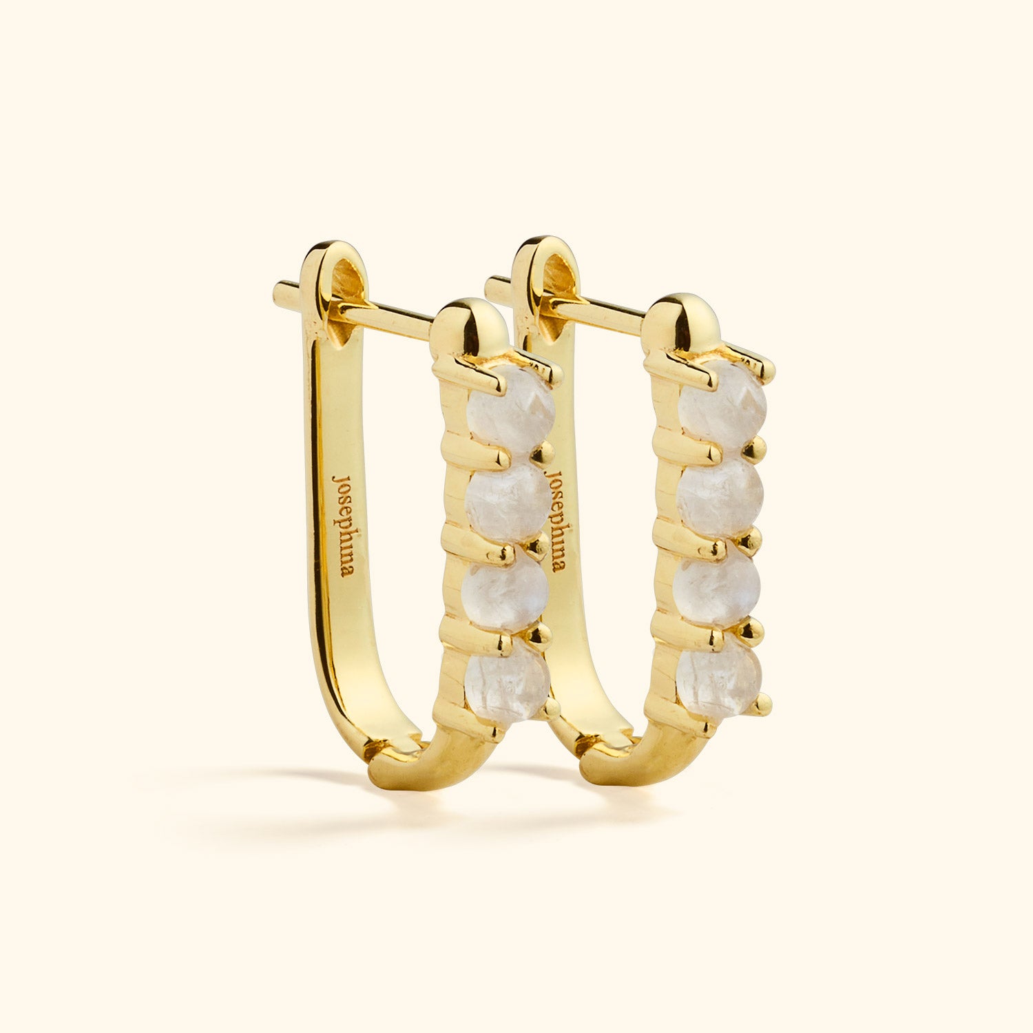 Moonstone Pavé Hoops