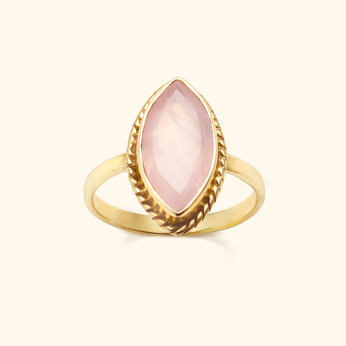 Rose Quartz Milly Marquise ring