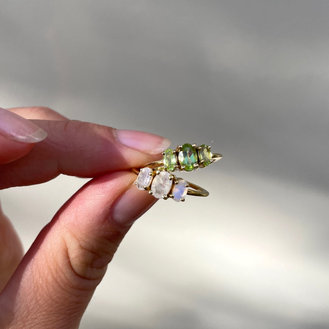 Vintage Triple Moonstone ring