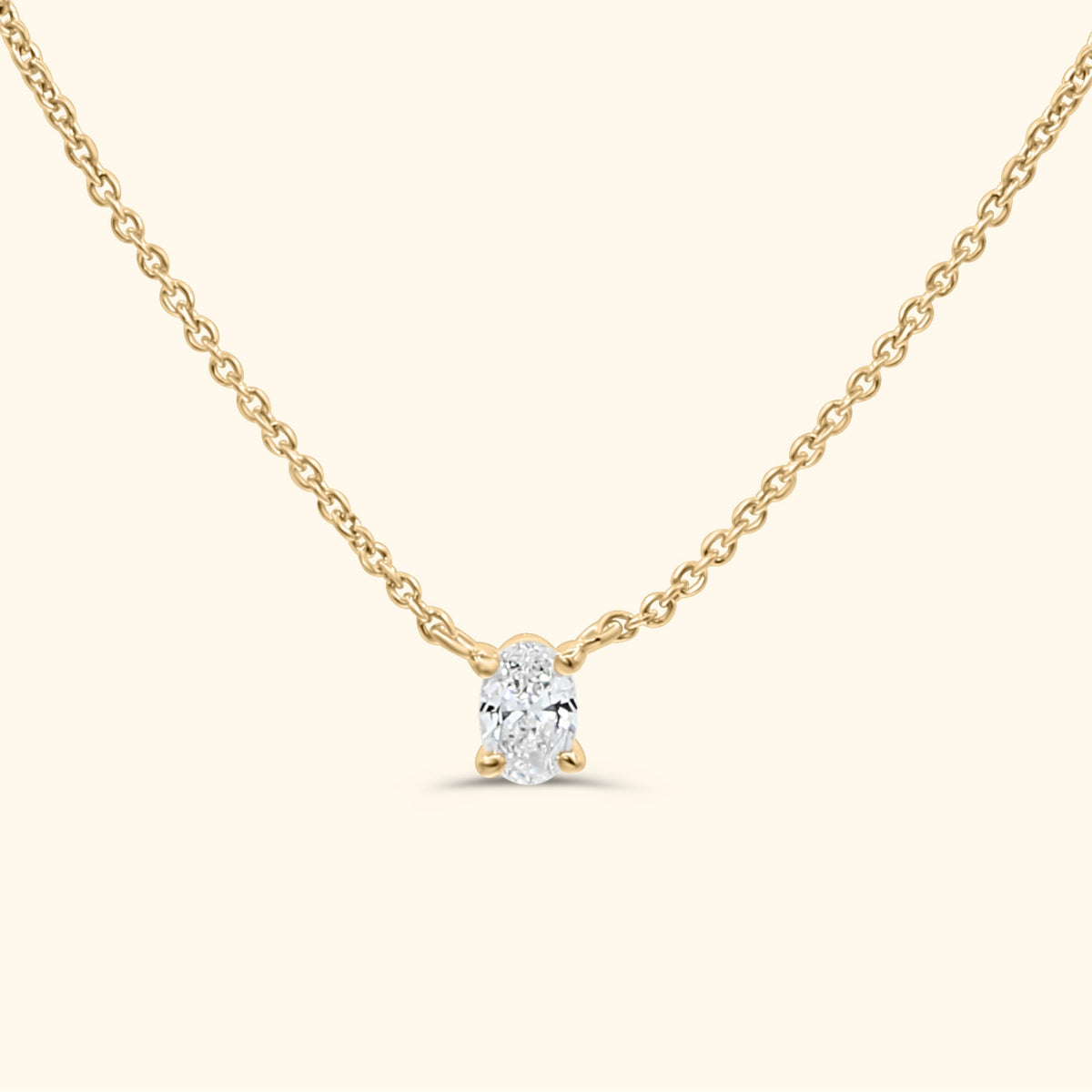 Ovale Diamant Ketting 0.3 ct | 14 Karaat Goud