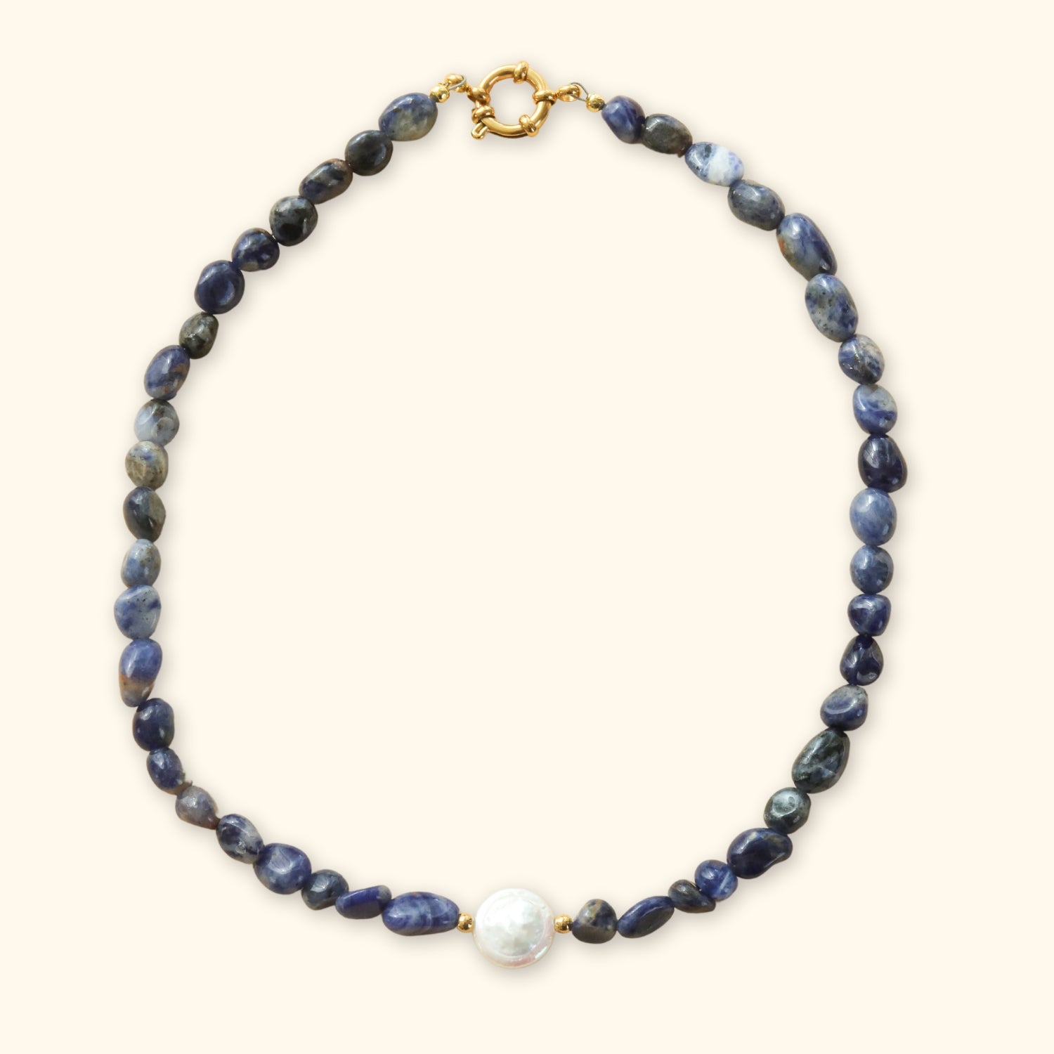 Chunky blue sodalite bead necklace