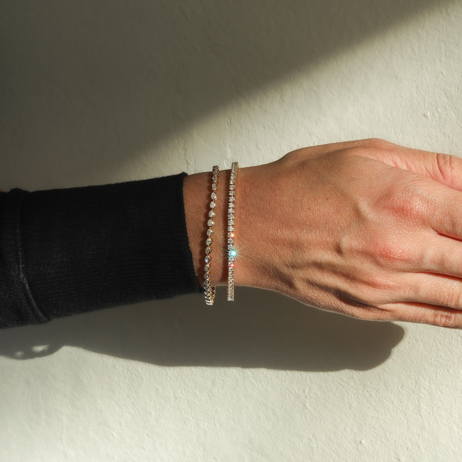 Tennis Armband Ovaal Geslepen Diamant Bezel  | 14K goud