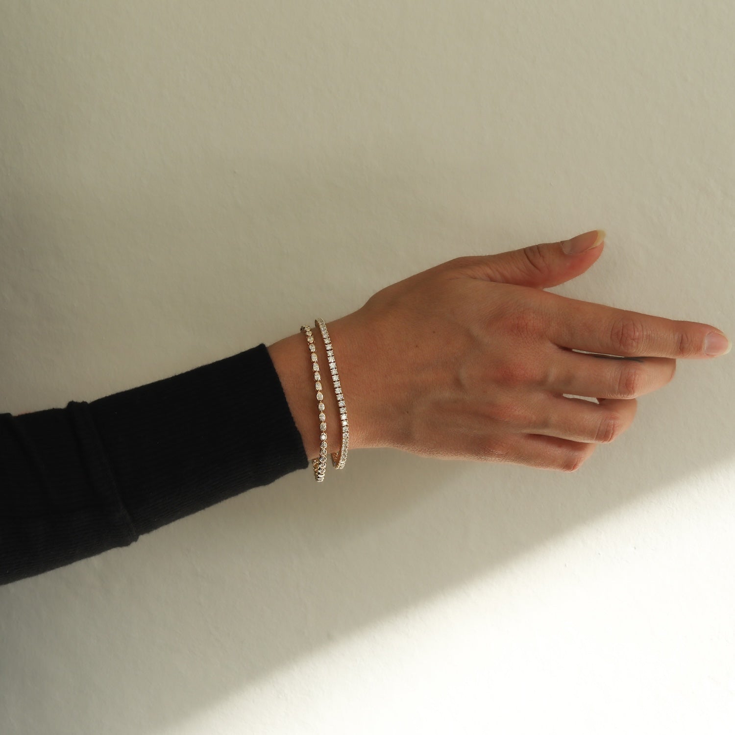 Tennis Armband Ovaal Geslepen Diamant Bezel  | 14K goud