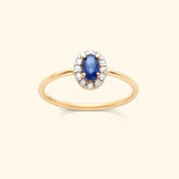 Rianne Saffier ring met diamanten | 14K Goud