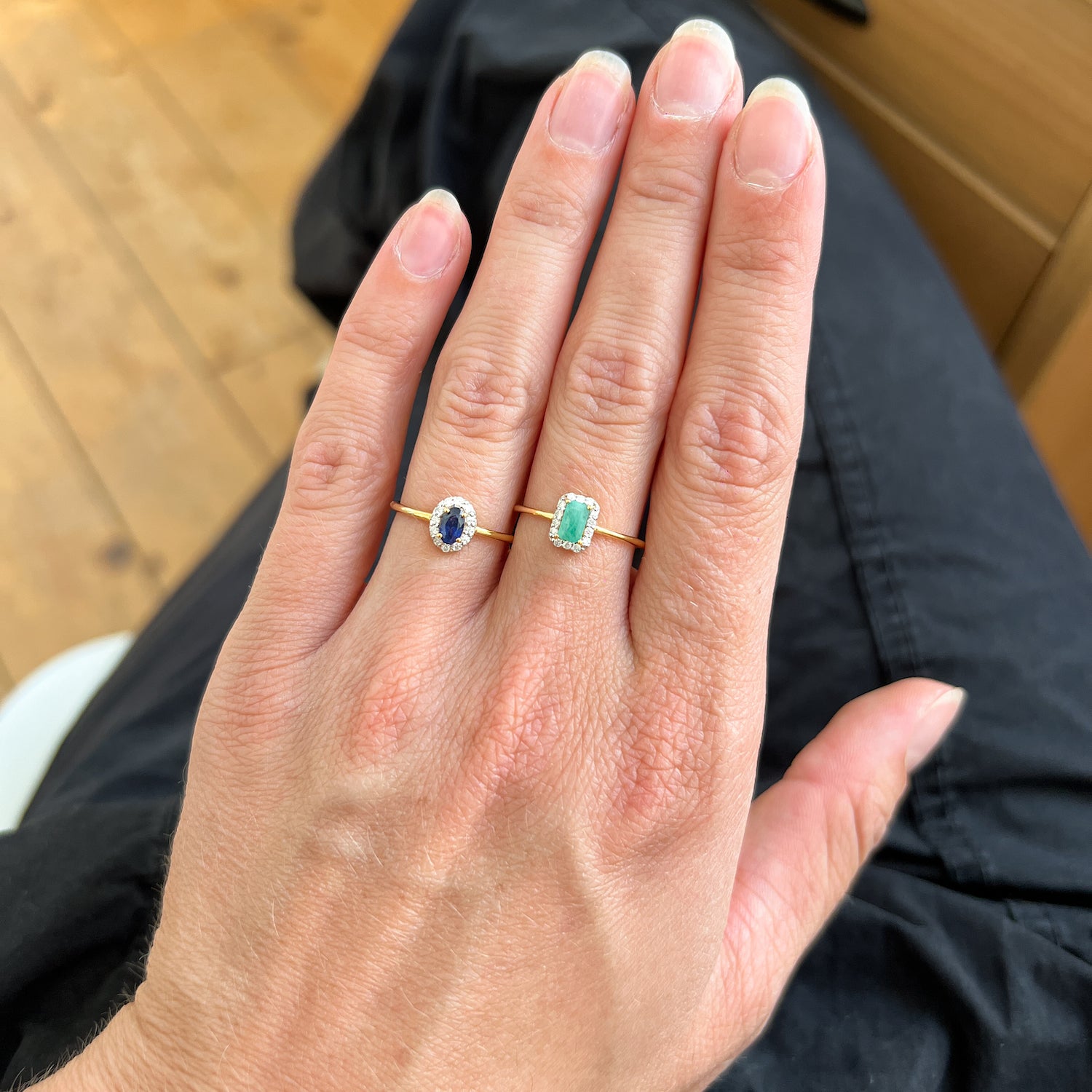 Rianne Saffier ring met diamanten | 14K Goud