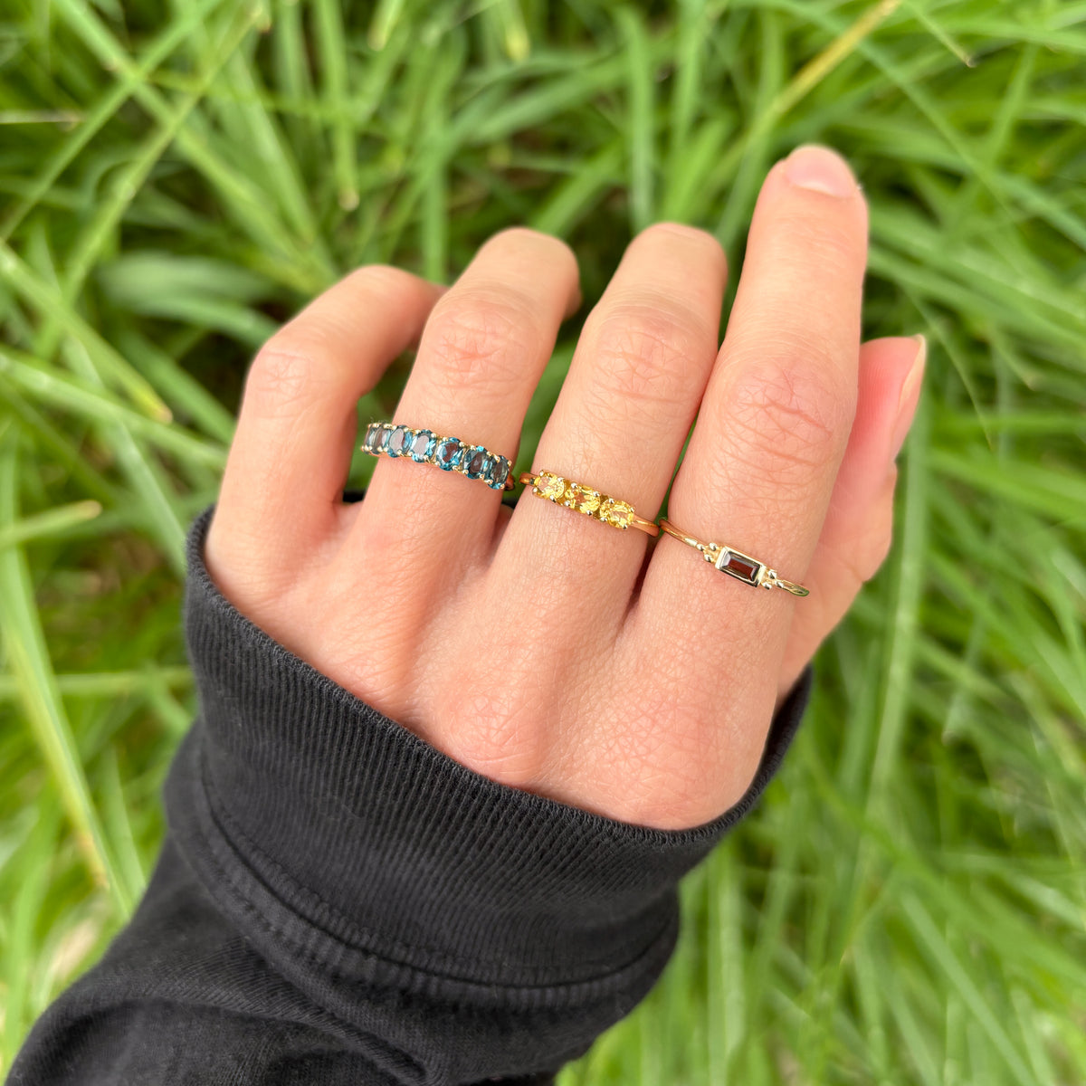 Selly London Blue Topaz Ring | 9K