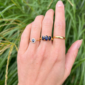 Rianne Saffier ring met diamanten | 14K Goud