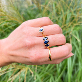 Rianne Saffier ring met diamanten | 14K Goud
