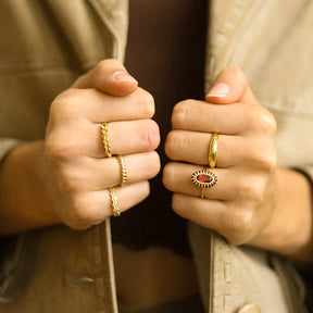Vintage Garnet Jane ring | 14K Goud