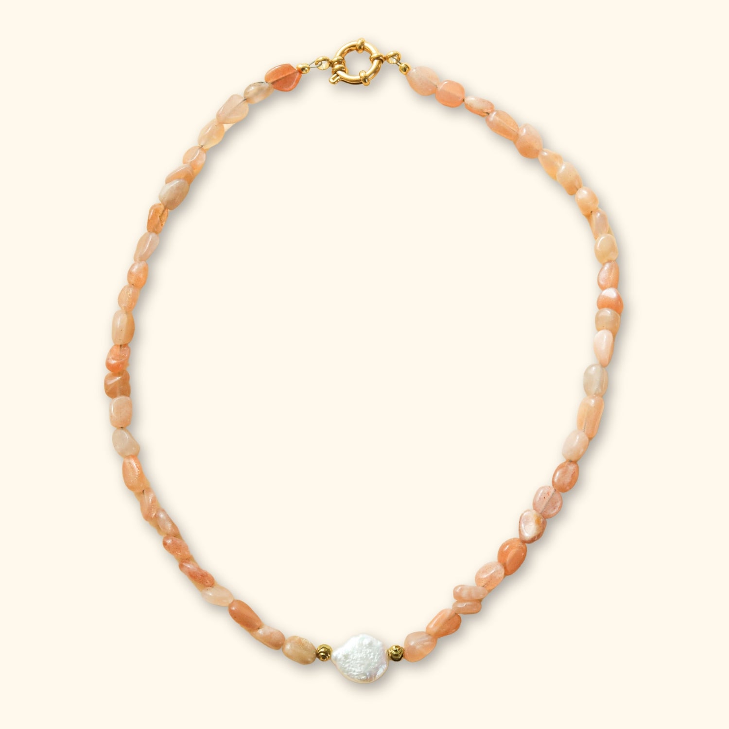 Chunky sunstone bead necklace