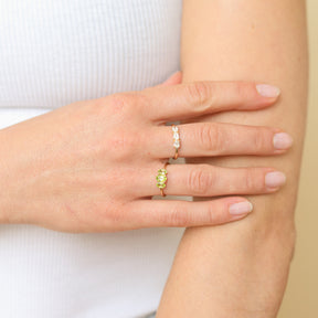 Triple Peridot ring | 14K