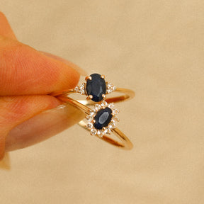 Tanja Sapphire Diamond ring | 9K