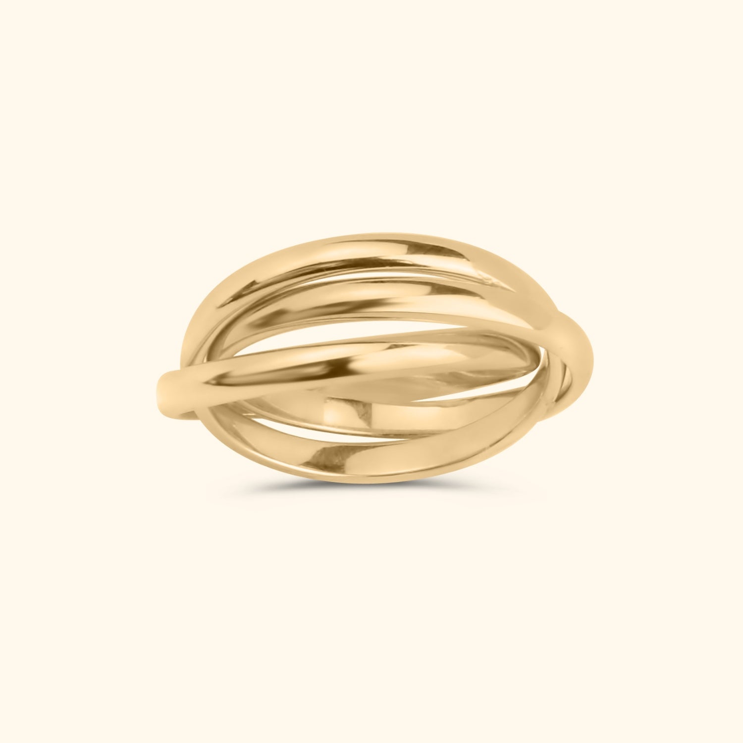 Bold Triple Band Ring | 3 in 1 Ring | Goudkleurige trinity ring