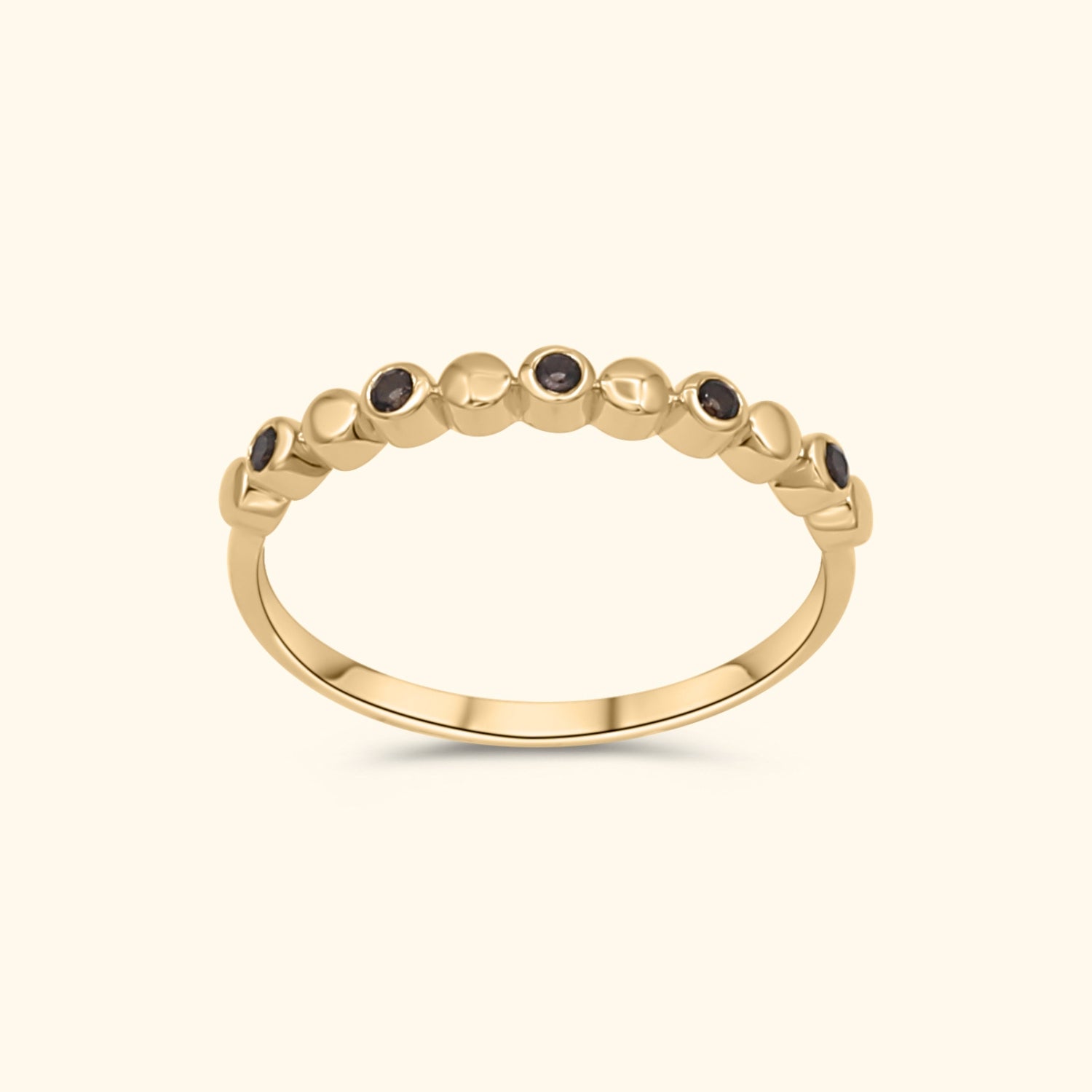 Bubba Smoky Stacker Ring | 9K