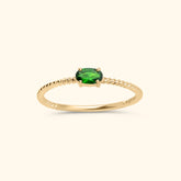 Tina Twisted Chrome Diopside ring | 9K