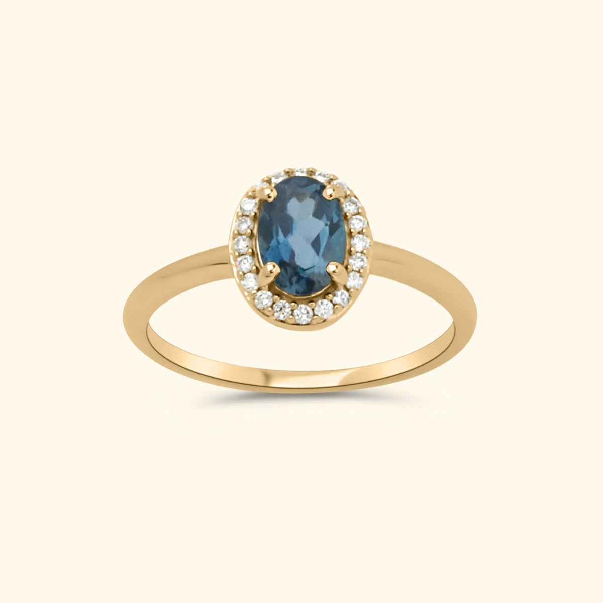 London Blue Topaz Diamond ring | 9K