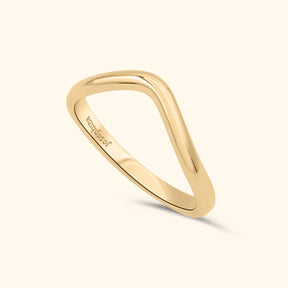 Ella Curved Wedding Band | 9K Gold