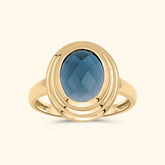 Florence London Blue Topaz Ring | 9K Gold