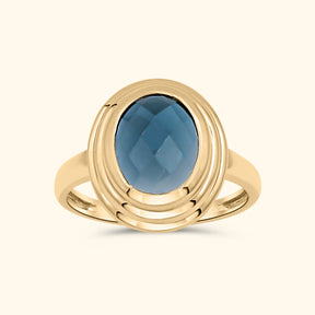 Florence London Blue Topaz Ring | 9K Gold