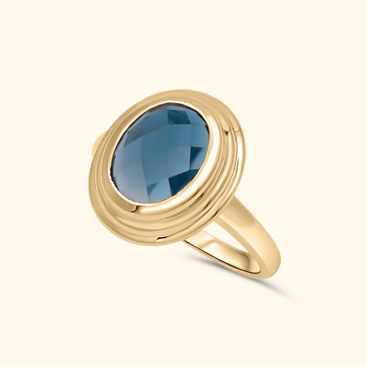 Florence London Blue Topaz Ring | 9K Gold