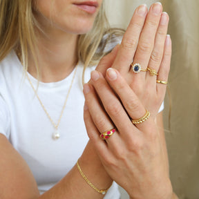 Pink Flower Dome ring