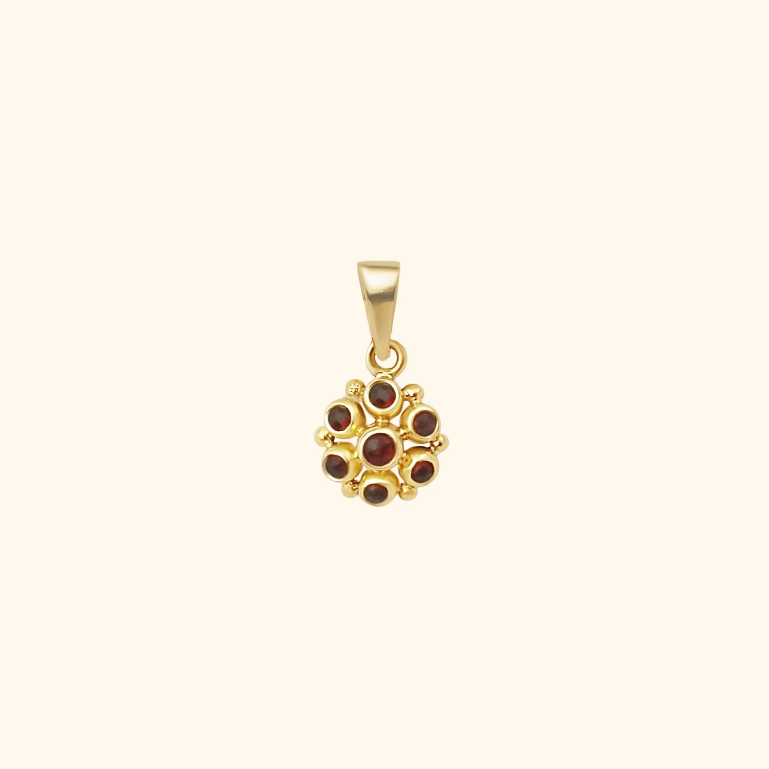 Vintage Garnet Pendant | 14K Gold
