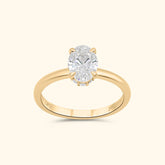 Hailey 1 ct Oval Hidden Halo Verlovingsring | 14K Goud