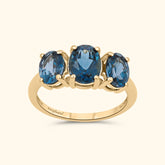 Isla Trio London Blue Topaz Ring | 9K Gold