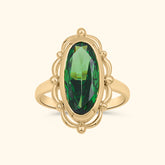 Jane Vintage Green Ring | Gold Plated