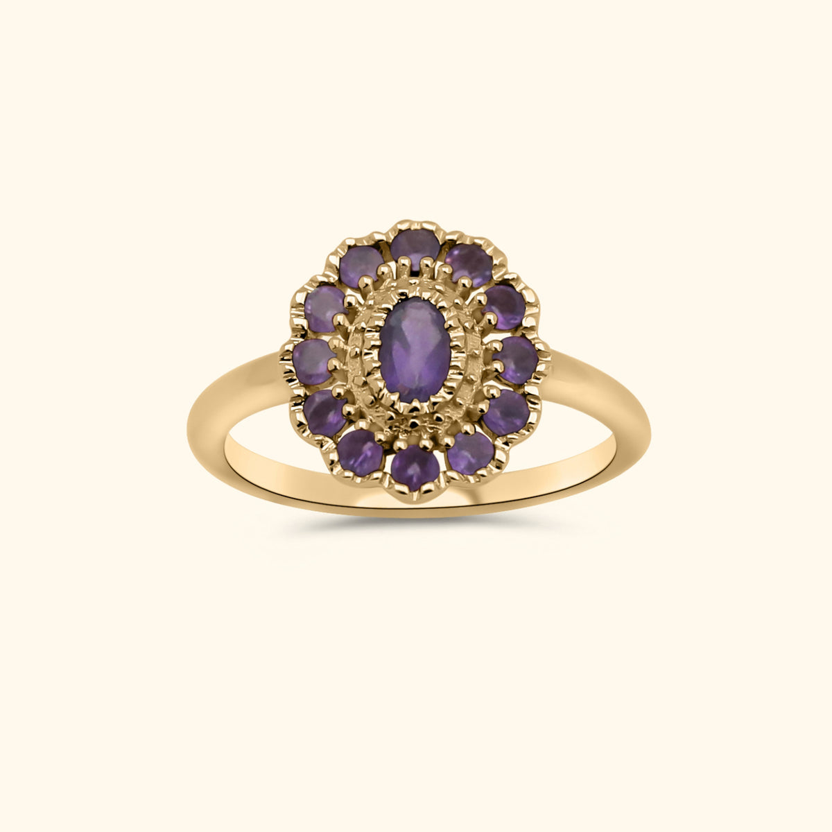 Kae Amethyst Flower ring