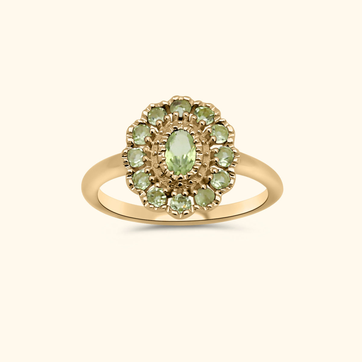 Kae Peridot Flower ring