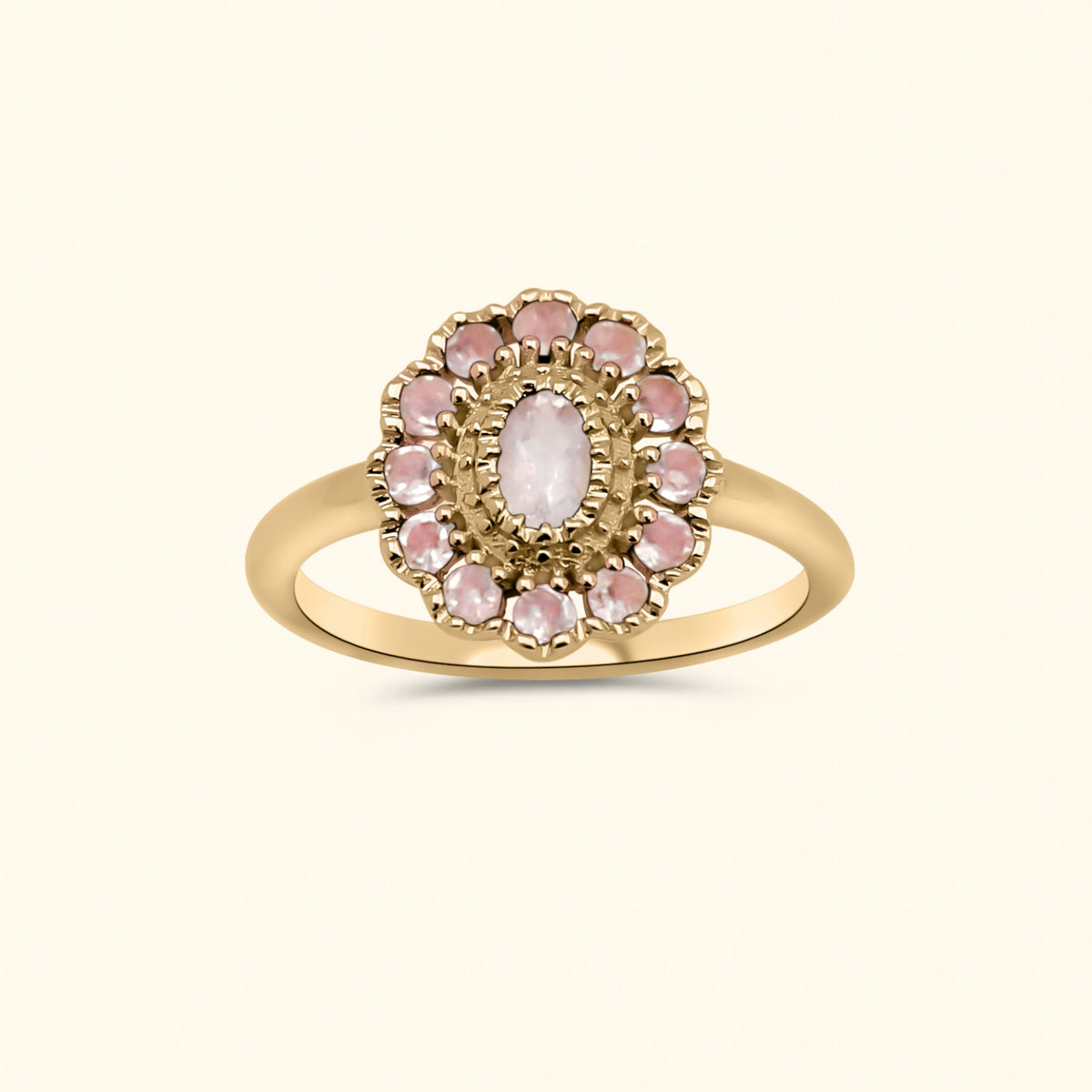 Kae Rose Quartz Flower ring