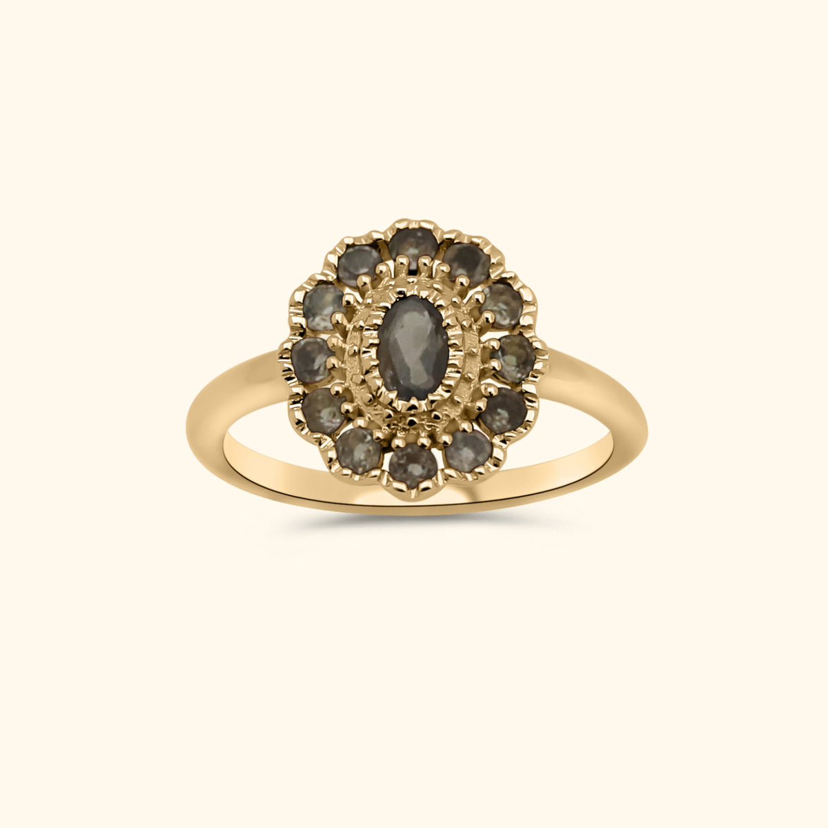 Kae Smoky Flower ring | 9K