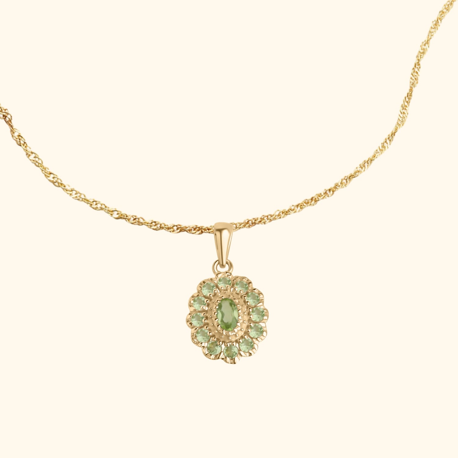 Kae Peridot Bloem Ketting