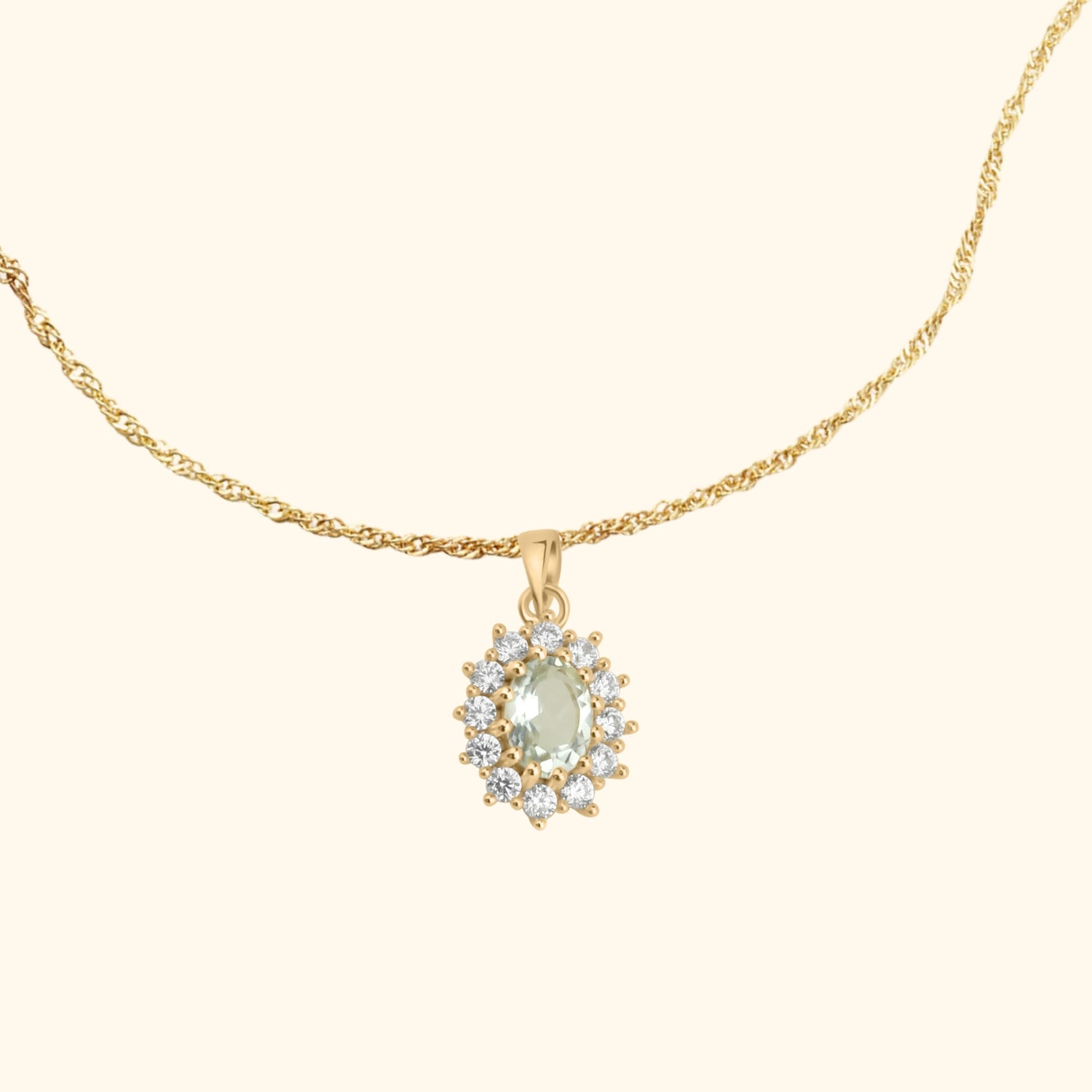 Lady Diana Necklace Green Amethyst